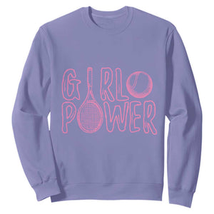 Girl Power Tennis Gift Sweatshirt Feminist Sports Gift TS12 Violet Print Your Wear