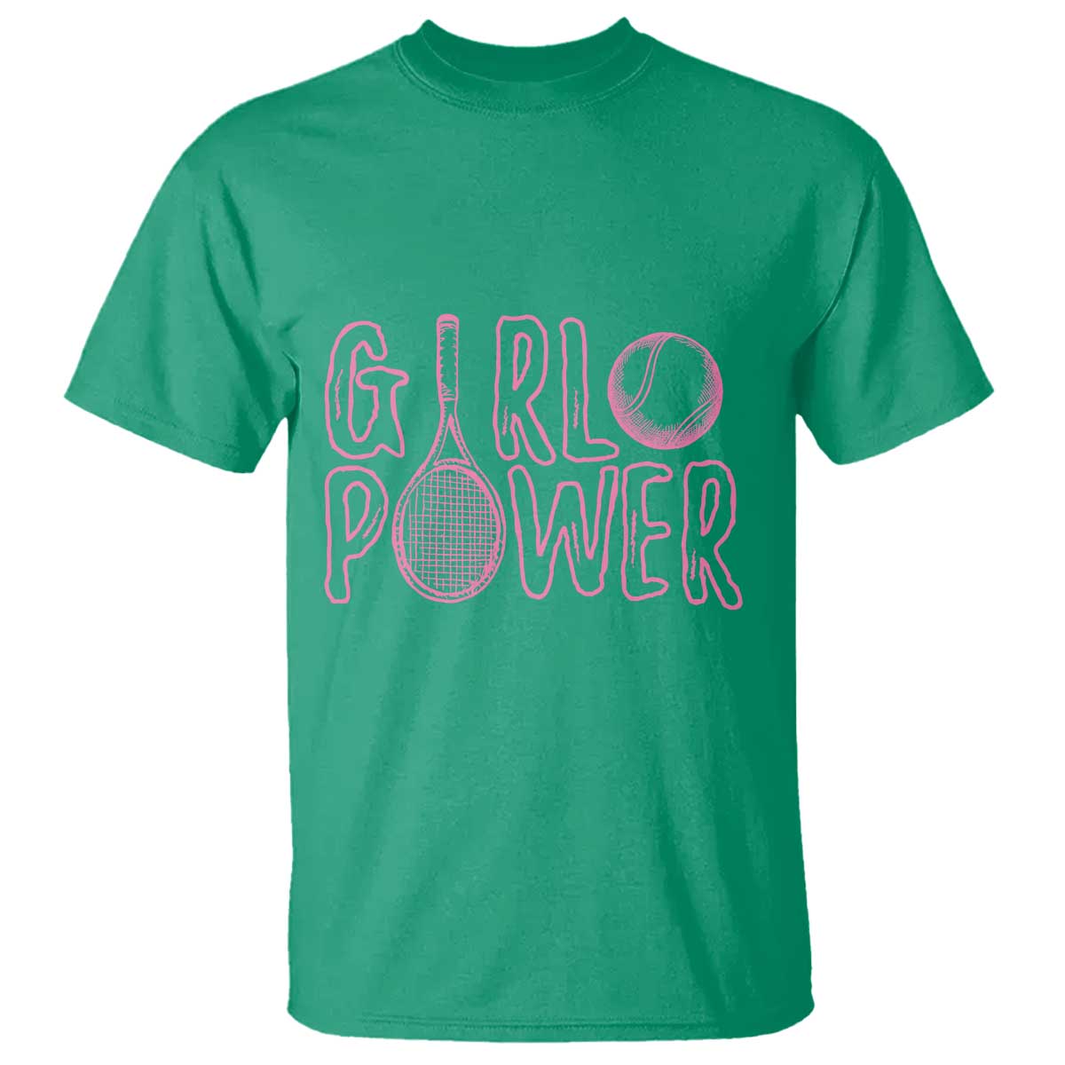 Girl Power Tennis Gift T Shirt Feminist Sports Gift TS12 Irish Green Print Your Wear