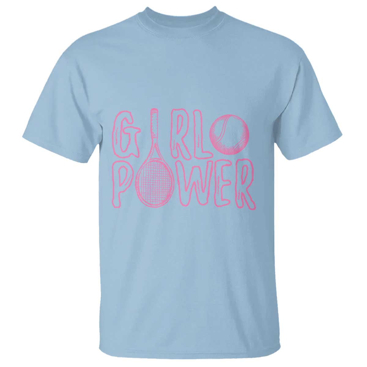 Girl Power Tennis Gift T Shirt Feminist Sports Gift TS12 Light Blue Print Your Wear