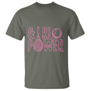 Girl Power Tennis Gift T Shirt Feminist Sports Gift TS12 Military Green Print Your Wear