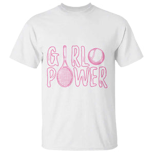 Girl Power Tennis Gift T Shirt Feminist Sports Gift TS12 White Print Your Wear