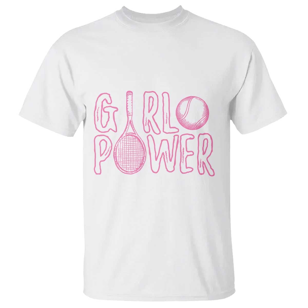 Girl Power Tennis Gift T Shirt Feminist Sports Gift TS12 White Print Your Wear