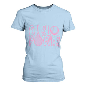 Girl Power Tennis Gift T Shirt For Women Feminist Sports Gift TS12 Light Blue Print Your Wear