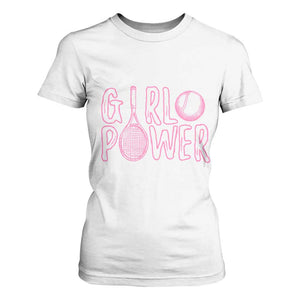 Girl Power Tennis Gift T Shirt For Women Feminist Sports Gift TS12 White Print Your Wear