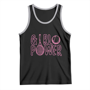Girl Power Tennis Gift Tank Top Feminist Sports Gift TS12 Black Athletic Heather Print Your Wear