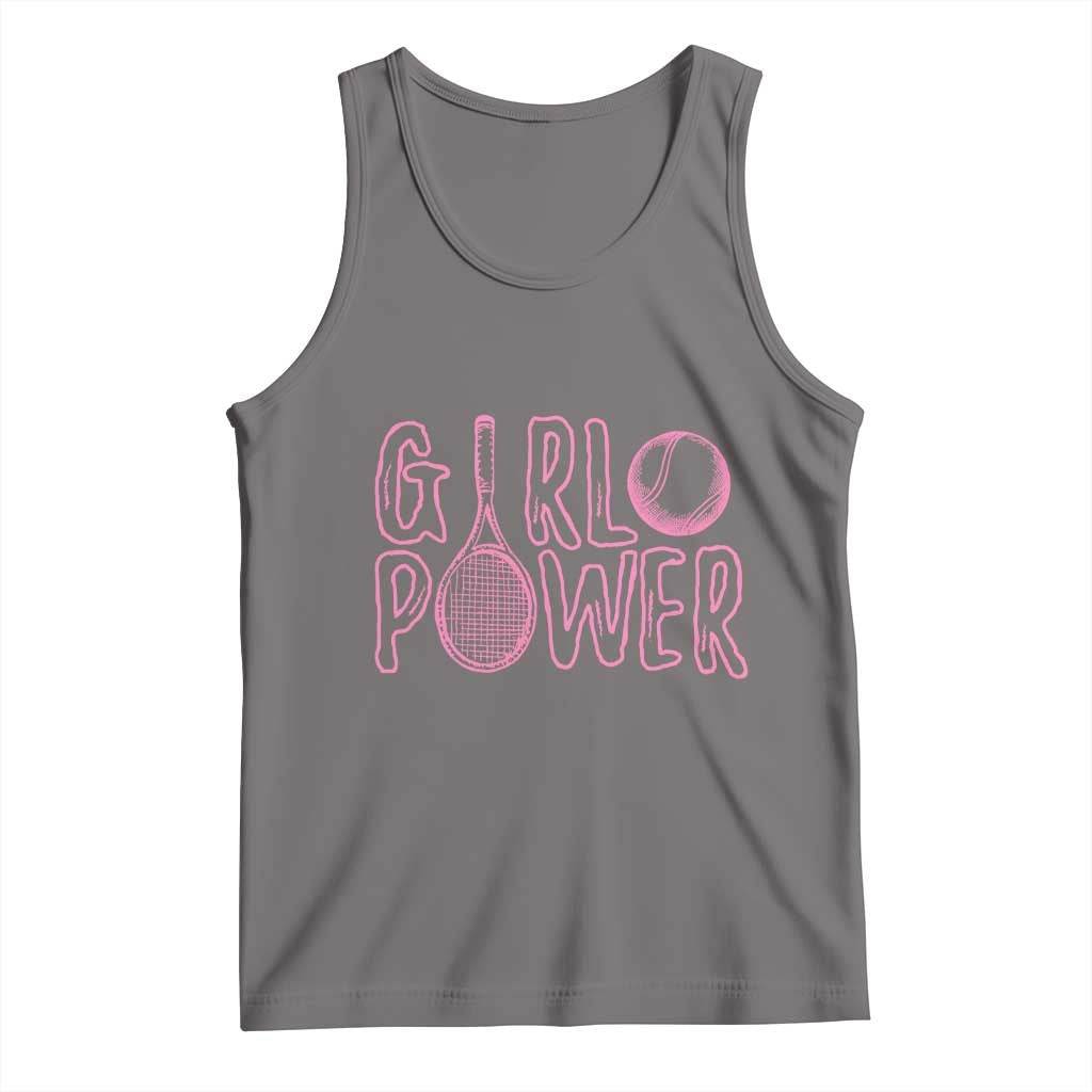 Girl Power Tennis Gift Tank Top Feminist Sports Gift TS12 Deep Heather Print Your Wear