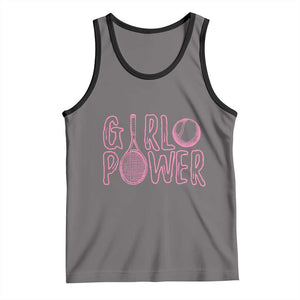 Girl Power Tennis Gift Tank Top Feminist Sports Gift TS12 Deep Heather Black Print Your Wear