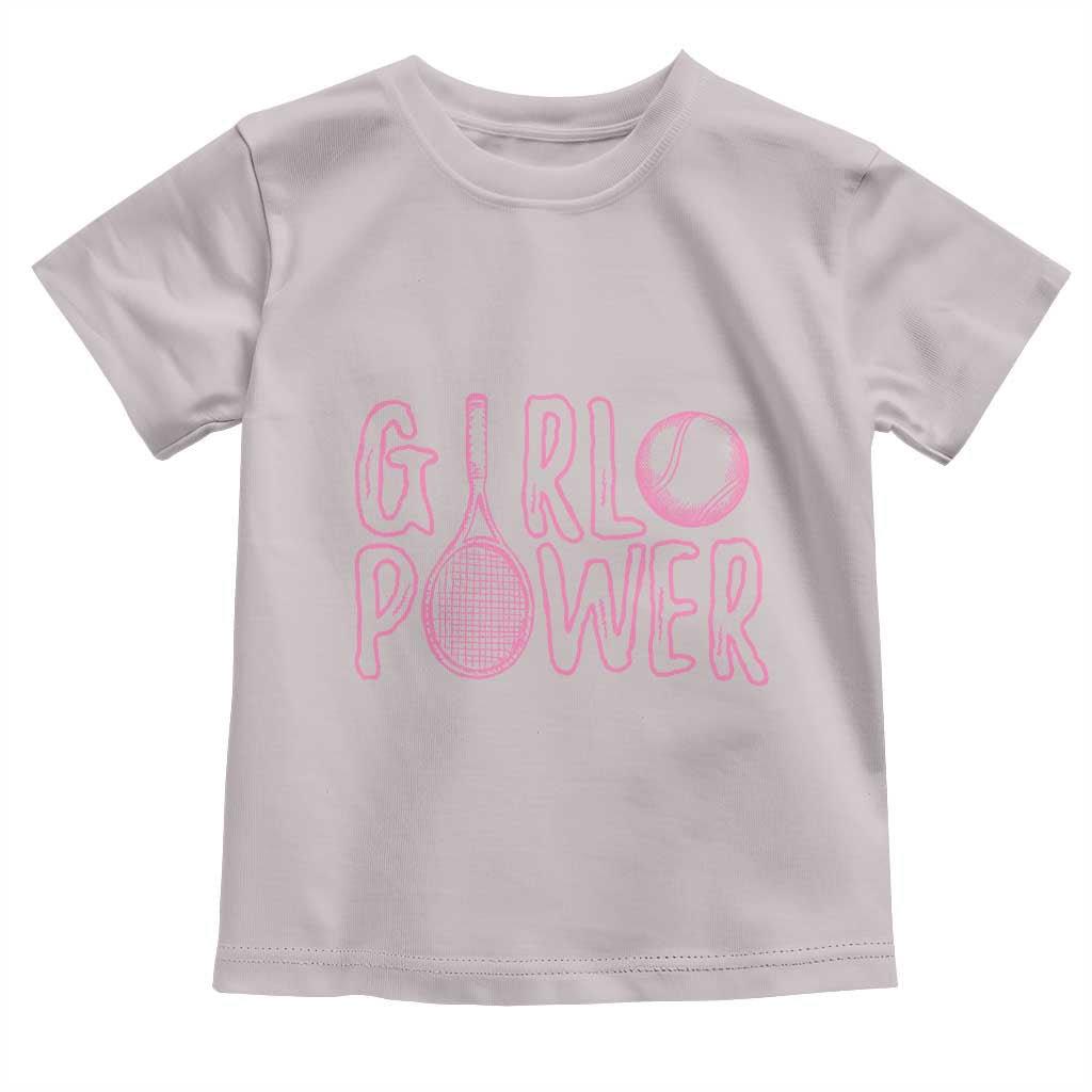 Girl Power Tennis Gift Toddler T Shirt Feminist Sports Gift TS12 Ice Gray Print Your Wear