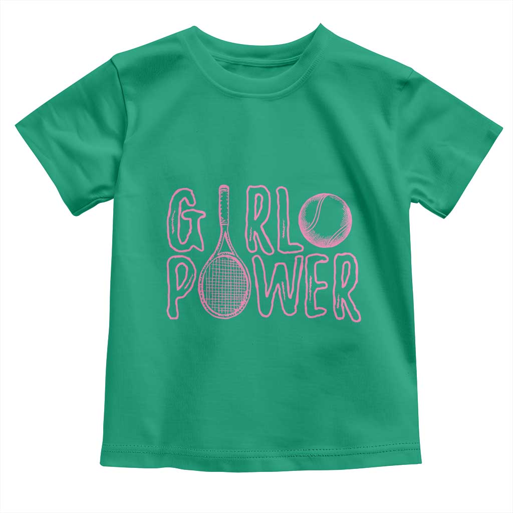 Girl Power Tennis Gift Toddler T Shirt Feminist Sports Gift TS12 Irish Green Print Your Wear