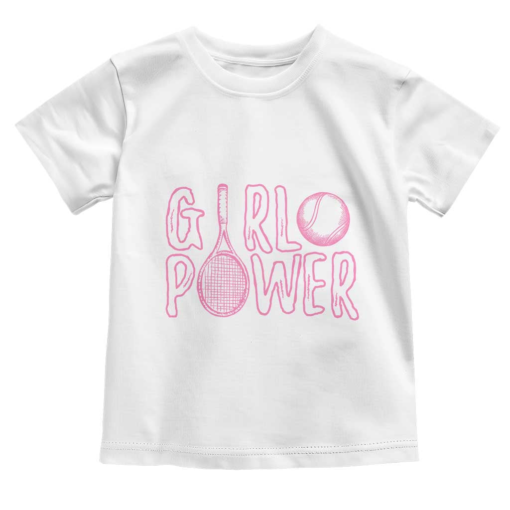 Girl Power Tennis Gift Toddler T Shirt Feminist Sports Gift TS12 White Print Your Wear