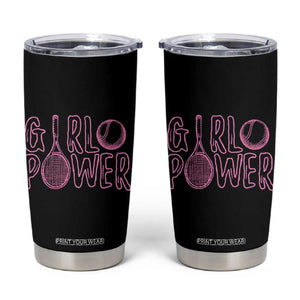 Girl Power Tennis Gift Tumbler Cup Feminist Sports Gift TS12 Black Print Your Wear