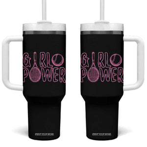 Girl Power Tennis Gift Tumbler With Handle Feminist Sports Gift TS12 One Size: 40 oz Black Print Your Wear