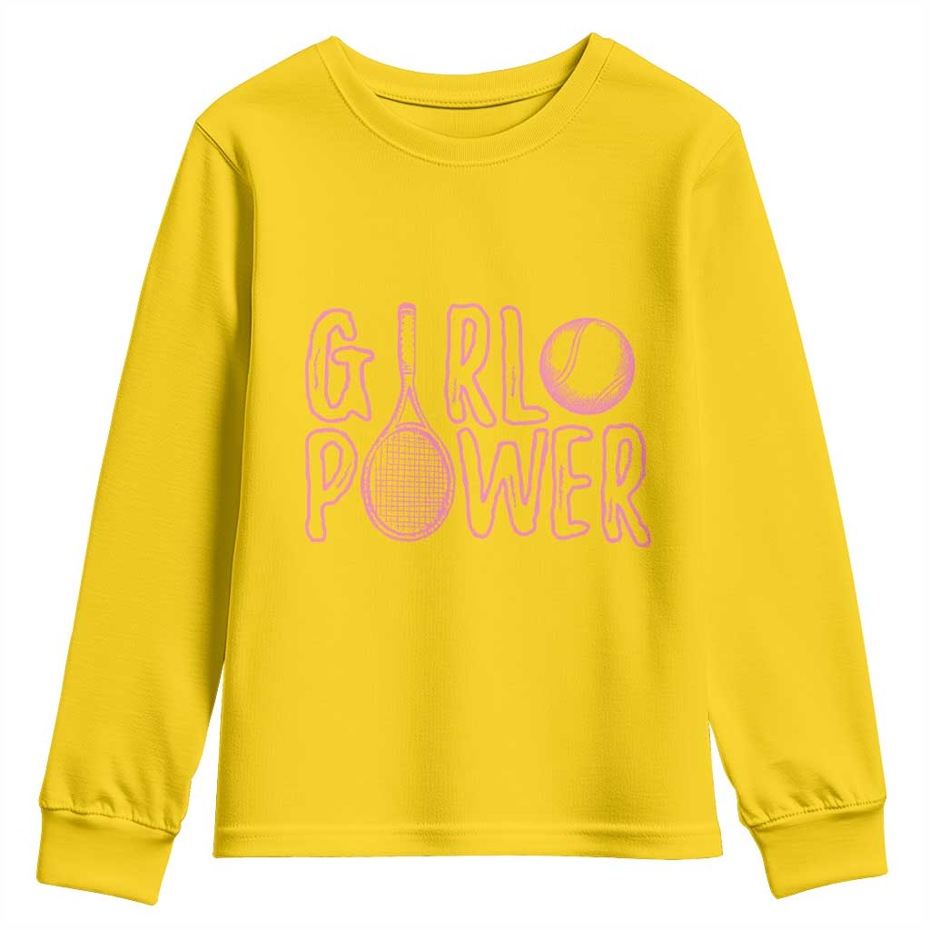 Girl Power Tennis Gift Youth Sweatshirt Feminist Sports Gift TS12 Daisy Print Your Wear