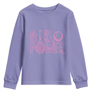 Girl Power Tennis Gift Youth Sweatshirt Feminist Sports Gift TS12 Violet Print Your Wear
