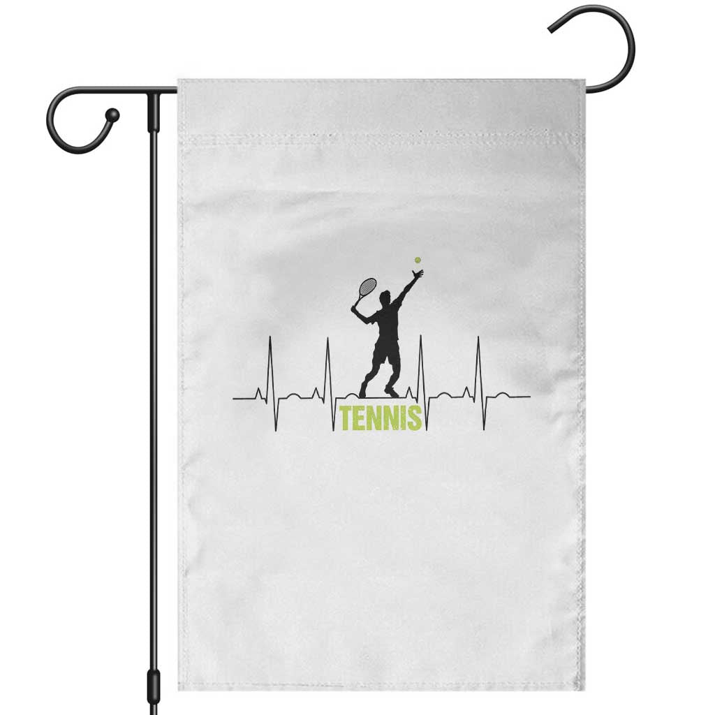 Tennis Lover Heartbeat Garden Flag Sports Player Gift TS12 White Print Your Wear
