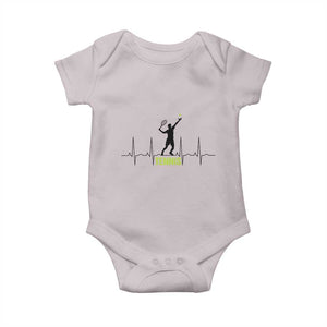 Tennis Lover Heartbeat Baby Onesie Sports Player Gift TS12 Ice Gray Print Your Wear