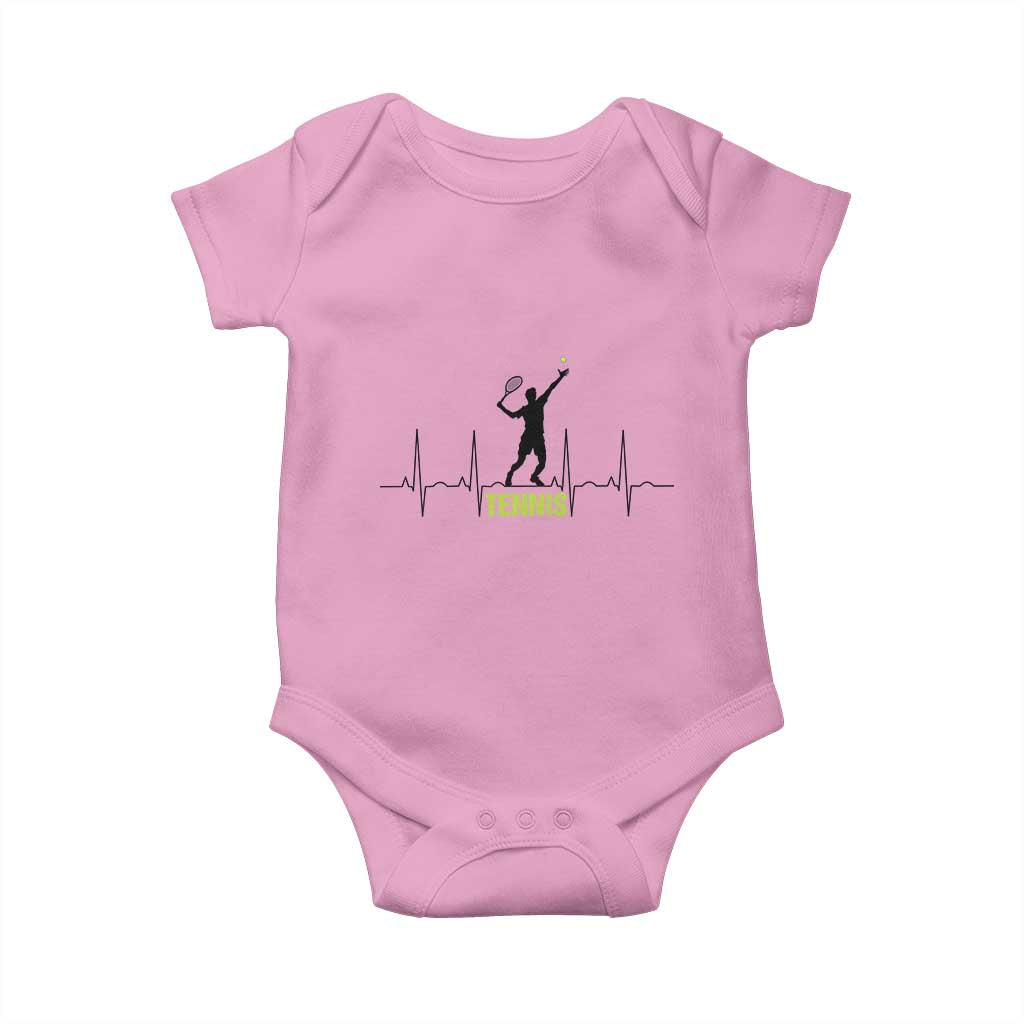 Tennis Lover Heartbeat Baby Onesie Sports Player Gift TS12 Light Pink Print Your Wear