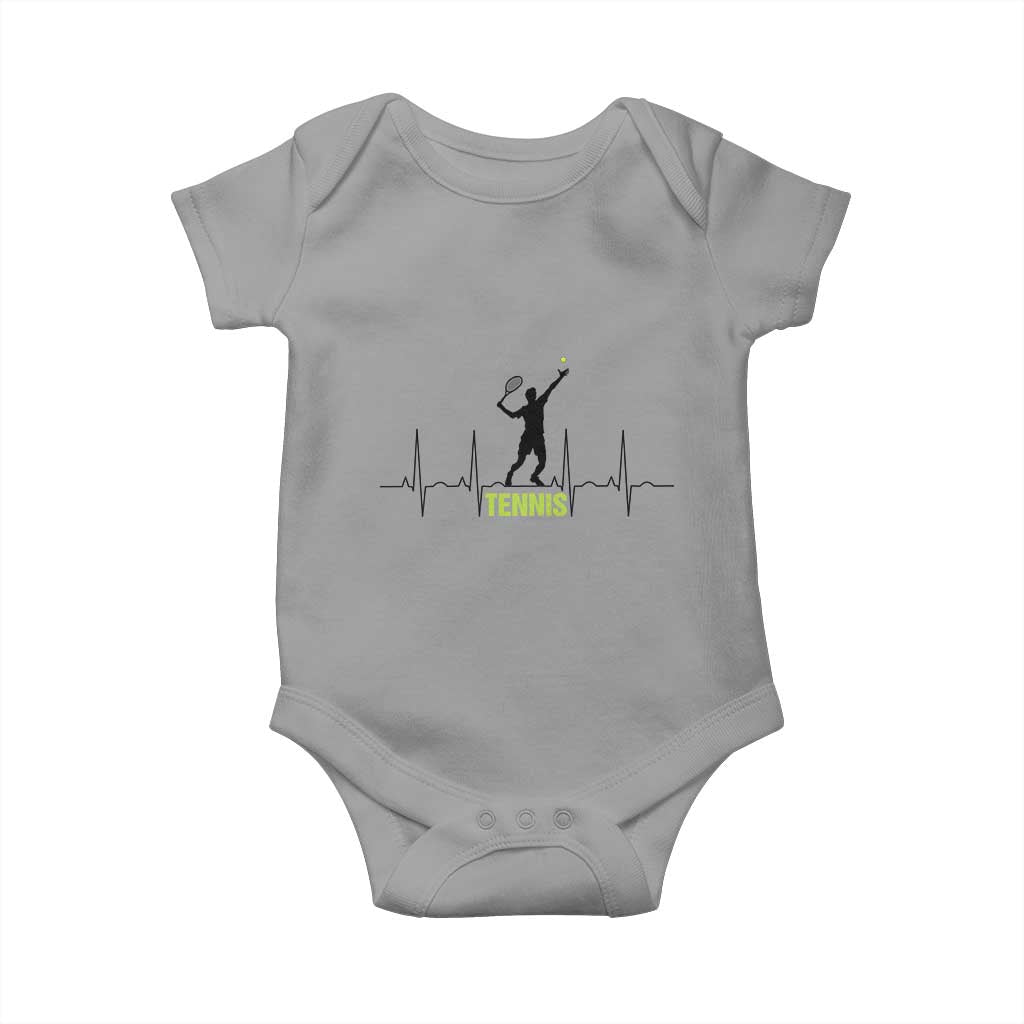 Tennis Lover Heartbeat Baby Onesie Sports Player Gift TS12 Sport Gray Print Your Wear