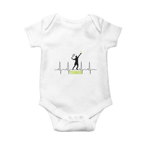 Tennis Lover Heartbeat Baby Onesie Sports Player Gift TS12 White Print Your Wear