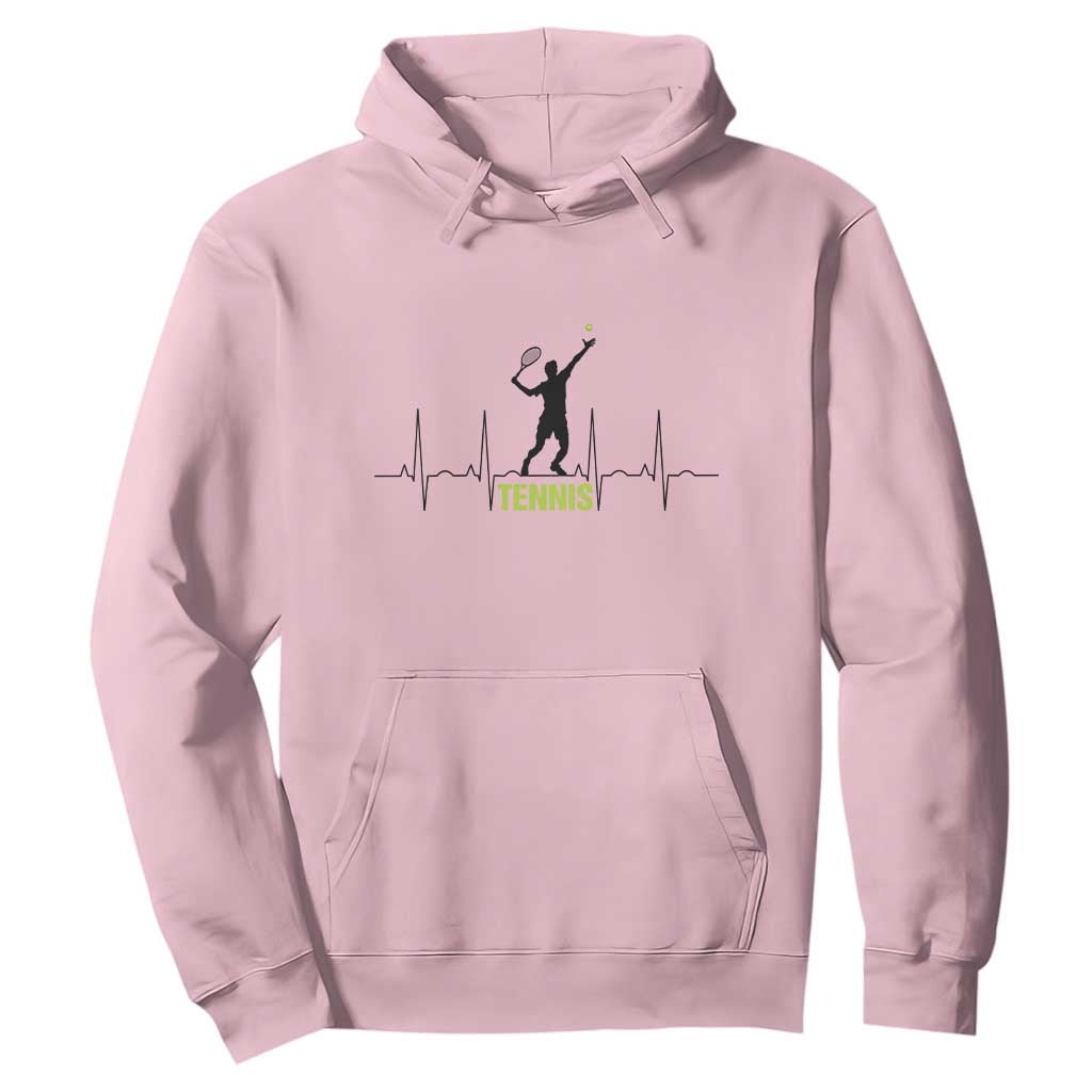 Tennis Lover Heartbeat Hoodie Sports Player Gift TS12 Light Pink Print Your Wear
