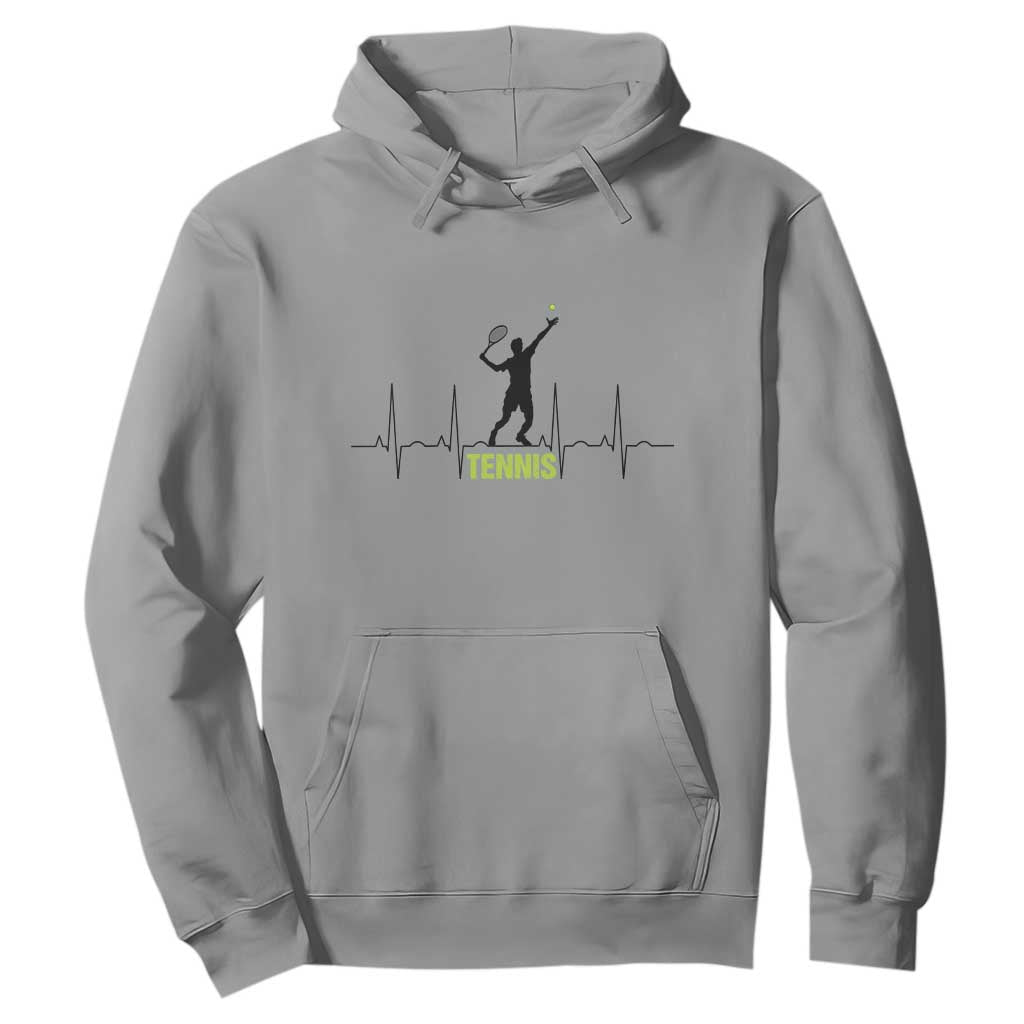 Tennis Lover Heartbeat Hoodie Sports Player Gift TS12 Sport Gray Print Your Wear