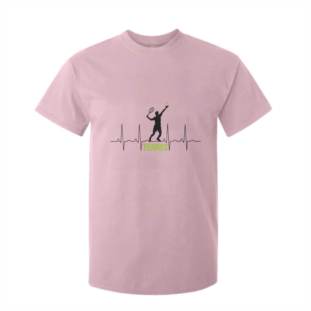 Tennis Lover Heartbeat T Shirt For Kid Sports Player Gift TS12 Light Pink Print Your Wear