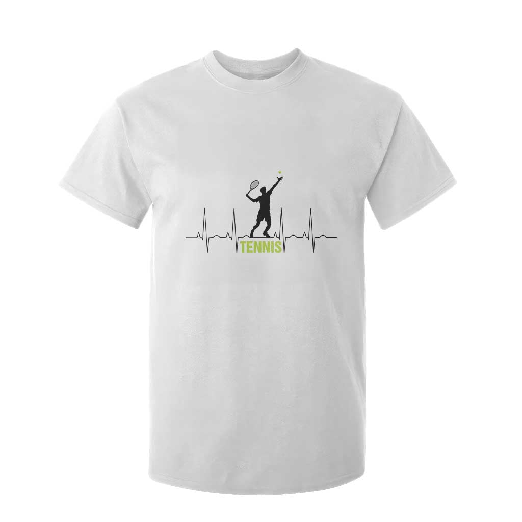 Tennis Lover Heartbeat T Shirt For Kid Sports Player Gift TS12 White Print Your Wear