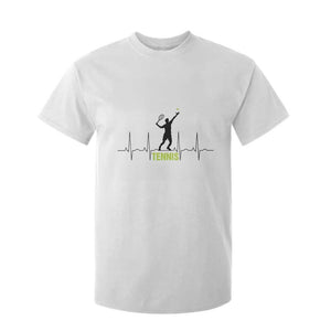 Tennis Lover Heartbeat T Shirt For Kid Sports Player Gift TS12 White Print Your Wear