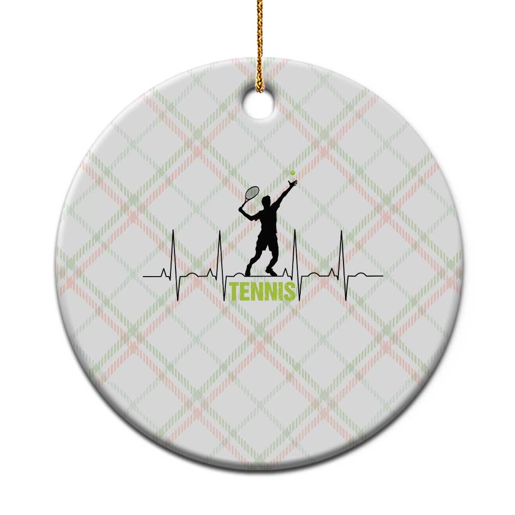 Tennis Lover Heartbeat Ceramic Ornament Sports Player Gift TS12 1pc Christmas Plaid Print Your Wear