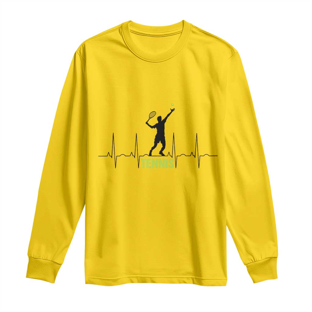 Tennis Lover Heartbeat Long Sleeve Shirt Sports Player Gift TS12 Daisy Print Your Wear
