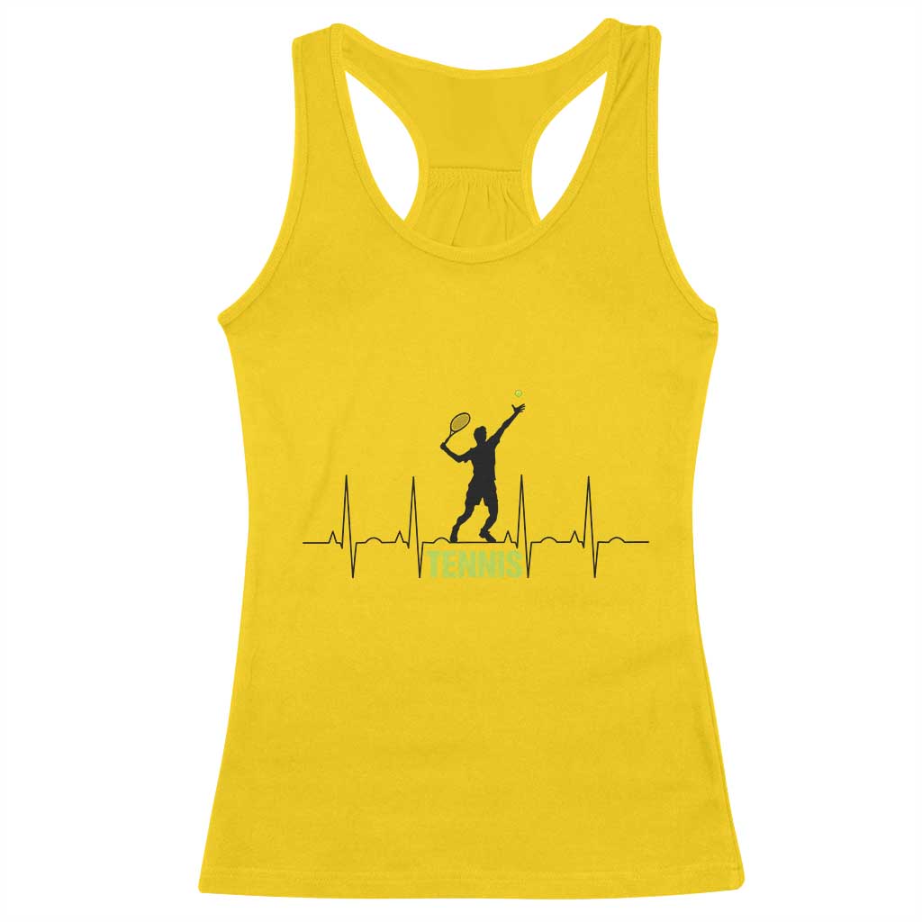 Tennis Lover Heartbeat Racerback Tank Top Sports Player Gift TS12 Daisy Print Your Wear