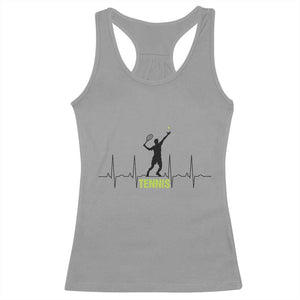 Tennis Lover Heartbeat Racerback Tank Top Sports Player Gift TS12 Sport Gray Print Your Wear