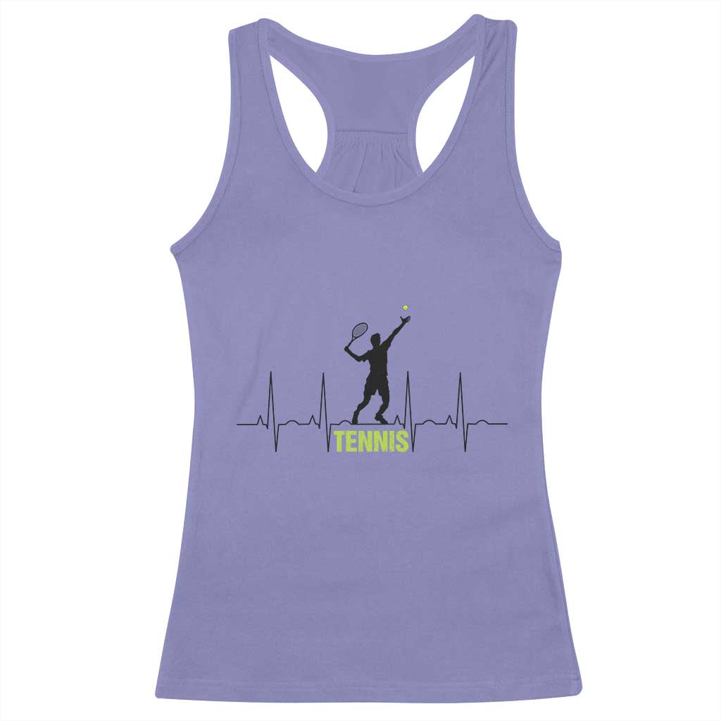 Tennis Lover Heartbeat Racerback Tank Top Sports Player Gift TS12 Violet Print Your Wear