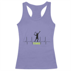 Tennis Lover Heartbeat Racerback Tank Top Sports Player Gift TS12 Violet Print Your Wear