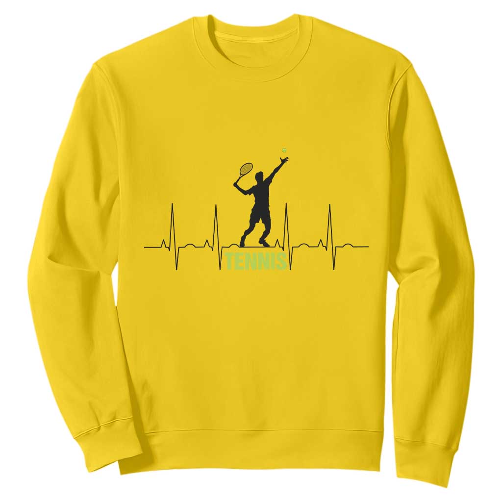 Tennis Lover Heartbeat Sweatshirt Sports Player Gift TS12 Daisy Print Your Wear