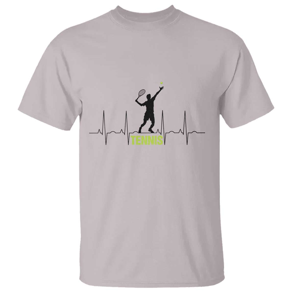 Tennis Lover Heartbeat T Shirt Sports Player Gift TS12 Ice Gray Print Your Wear
