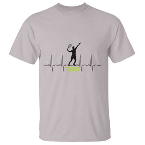 Tennis Lover Heartbeat T Shirt Sports Player Gift TS12 Ice Gray Print Your Wear