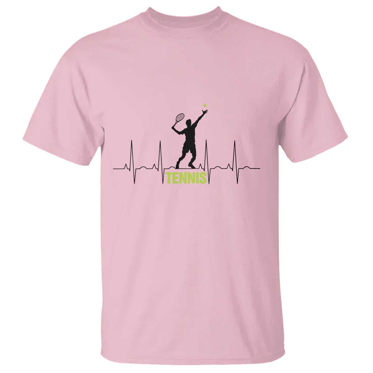 Tennis Lover Heartbeat T Shirt Sports Player Gift TS12 Light Pink Print Your Wear