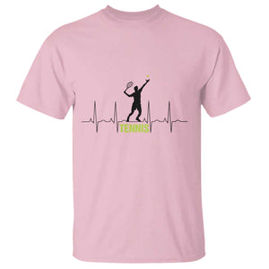 Tennis Lover Heartbeat T Shirt Sports Player Gift TS12 Light Pink Print Your Wear