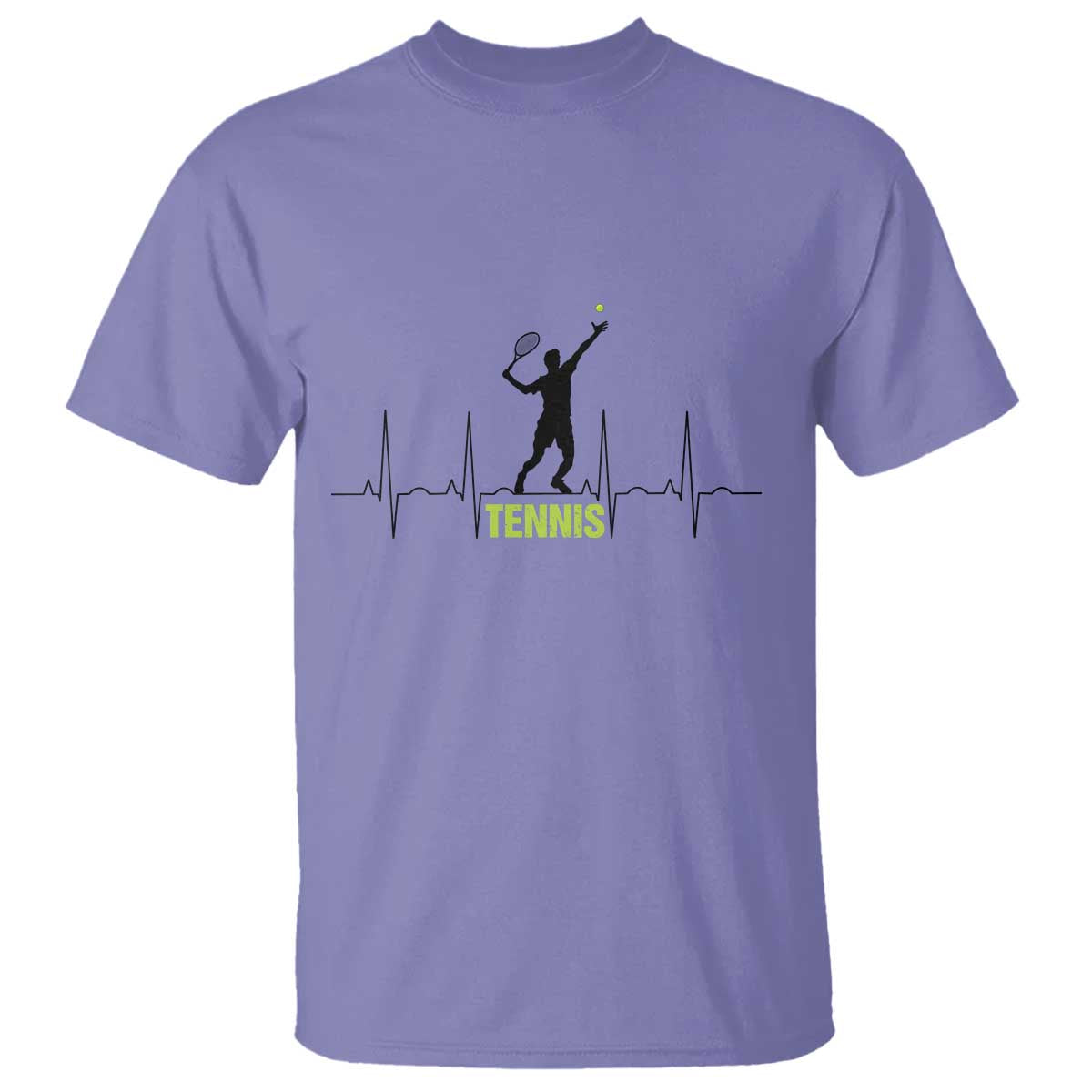 Tennis Lover Heartbeat T Shirt Sports Player Gift TS12 Violet Print Your Wear