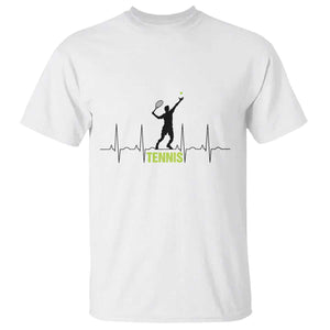 Tennis Lover Heartbeat T Shirt Sports Player Gift TS12 White Print Your Wear