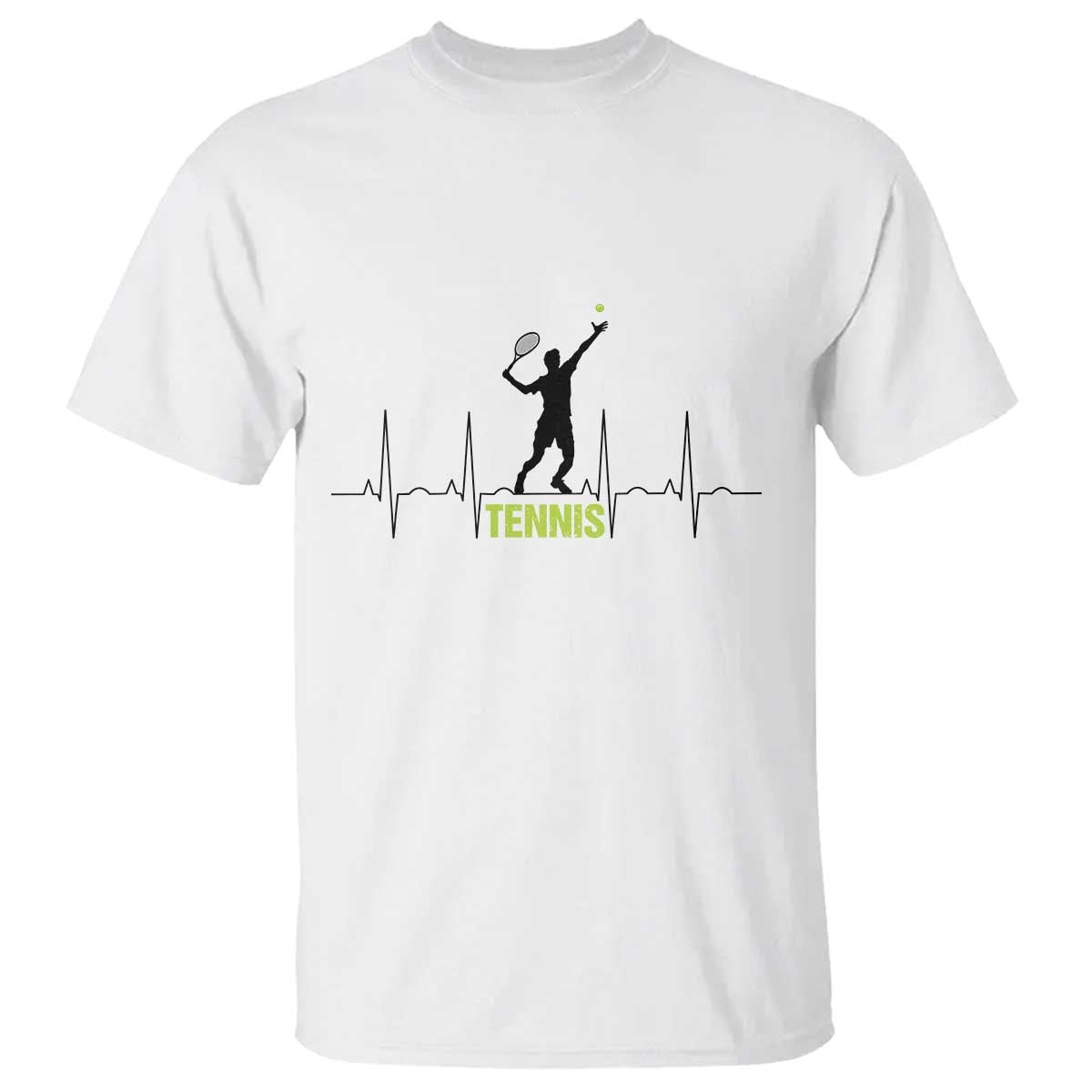 Tennis Lover Heartbeat T Shirt Sports Player Gift TS12 White Print Your Wear