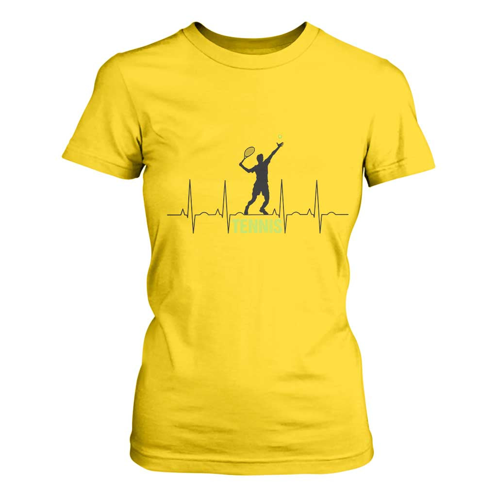 Tennis Lover Heartbeat T Shirt For Women Sports Player Gift TS12 Daisy Print Your Wear
