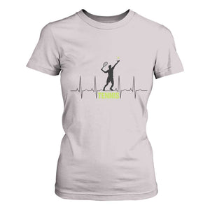 Tennis Lover Heartbeat T Shirt For Women Sports Player Gift TS12 Ice Gray Print Your Wear