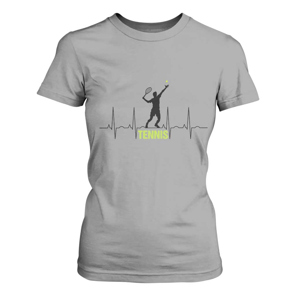 Tennis Lover Heartbeat T Shirt For Women Sports Player Gift TS12 Sport Gray Print Your Wear