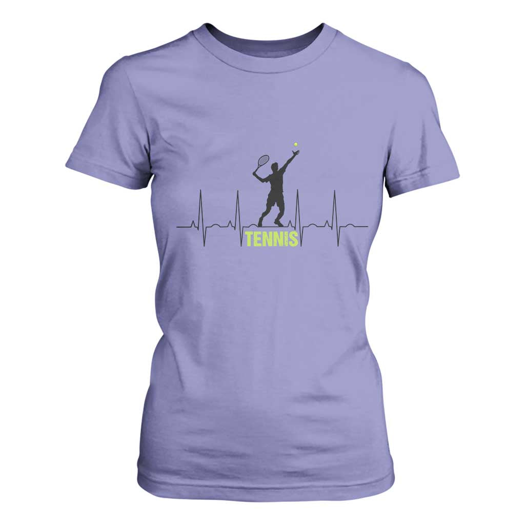 Tennis Lover Heartbeat T Shirt For Women Sports Player Gift TS12 Violet Print Your Wear
