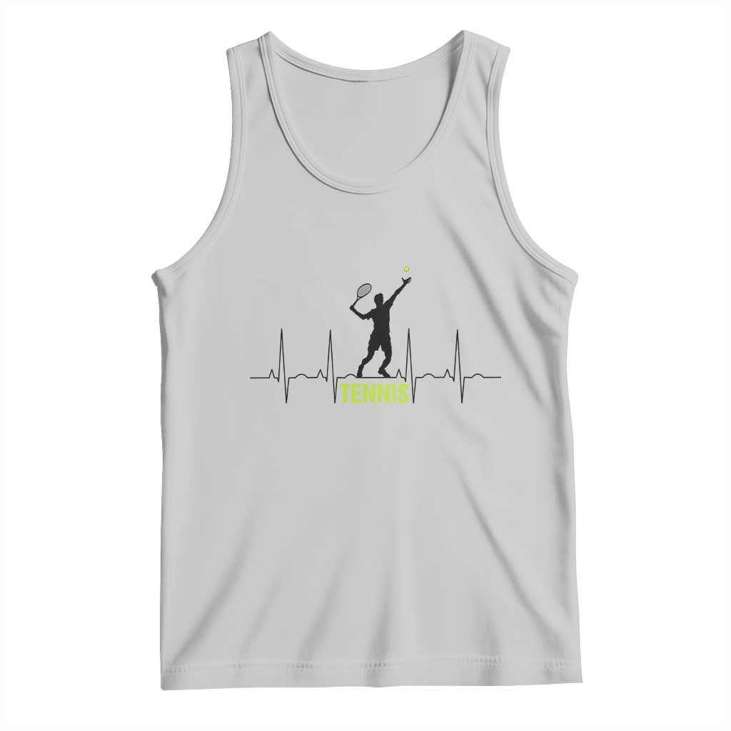 Tennis Lover Heartbeat Tank Top Sports Player Gift TS12 Ash Print Your Wear
