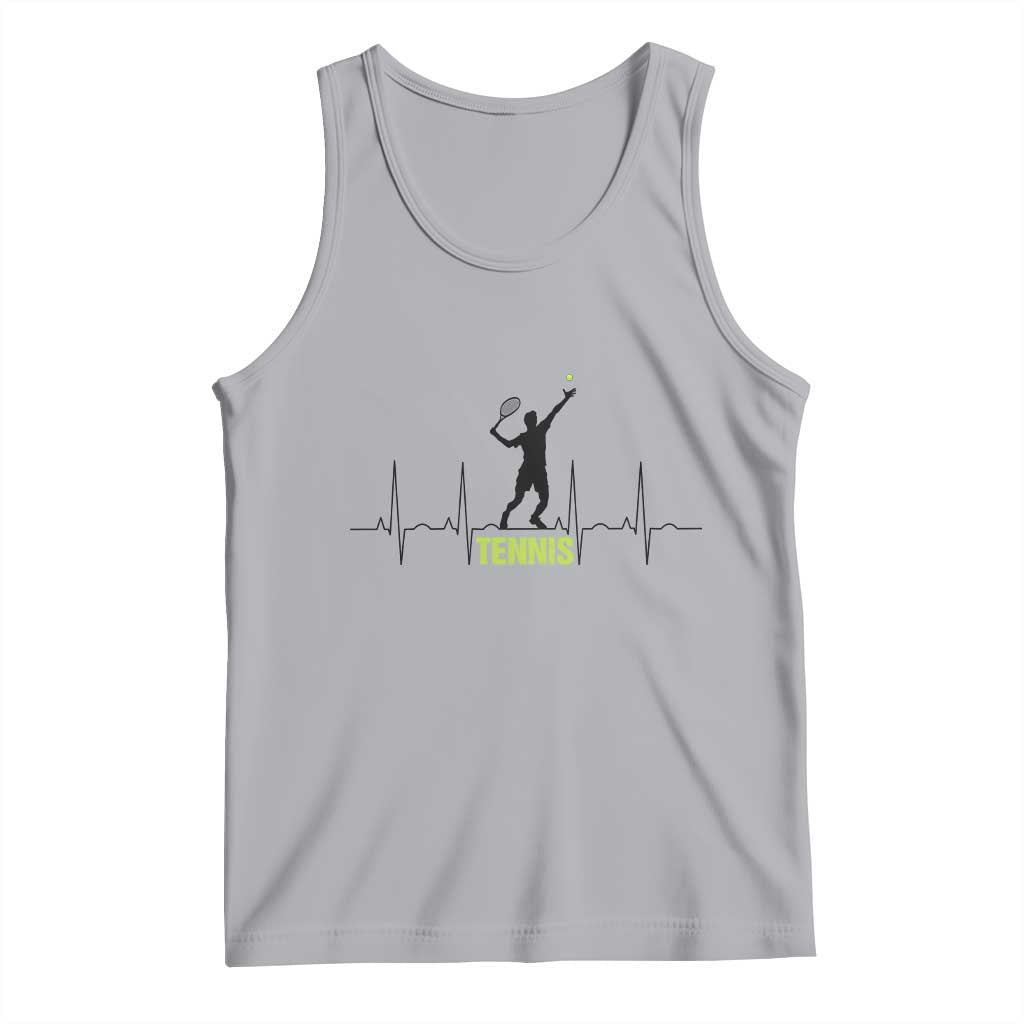 Tennis Lover Heartbeat Tank Top Sports Player Gift TS12 Athletic Heather Print Your Wear