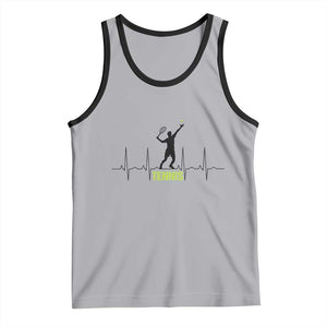 Tennis Lover Heartbeat Tank Top Sports Player Gift TS12 Athletic Heather Black Print Your Wear
