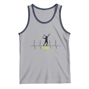 Tennis Lover Heartbeat Tank Top Sports Player Gift TS12 Athletic Heather Navy Print Your Wear